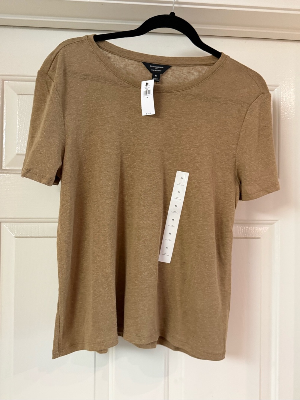 Banana Republic Women's Short Sleeve Scoop Neck Tee — Camel/Tan

Linen blend